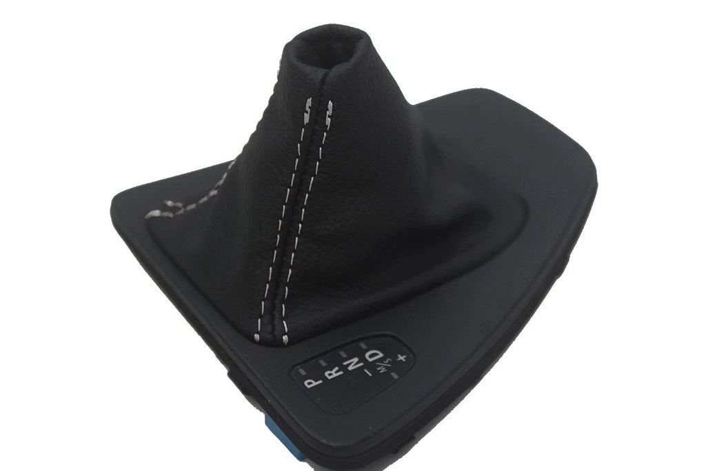Leather Automatic Shift Boot Cover for BMW E90 (2005–2013) Gray Stitch