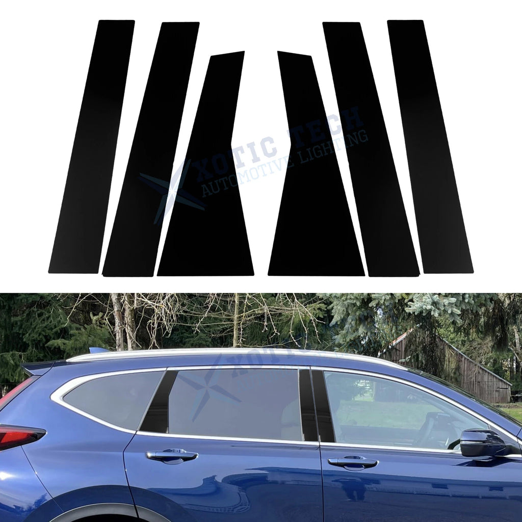 Door Pillar Post Window Trim for Honda CR-V (2017–2022) Glossy Black Set