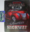Vintage Route 66 Tin Metal Sign for Ford Hot Rod