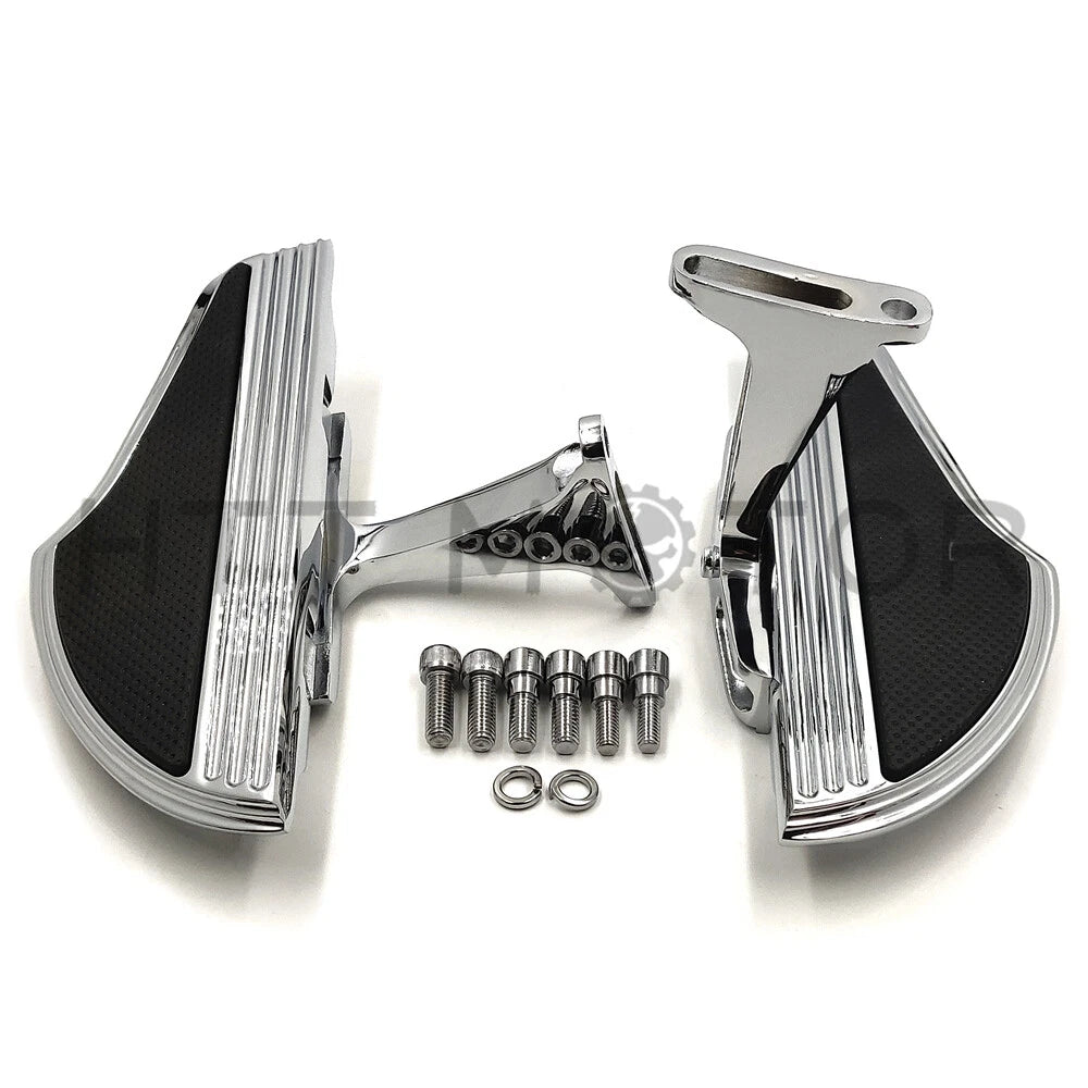 Chrome Shark Fin Defiance Passenger Floorboard Mounting Bracket for Touring (1993–Present)