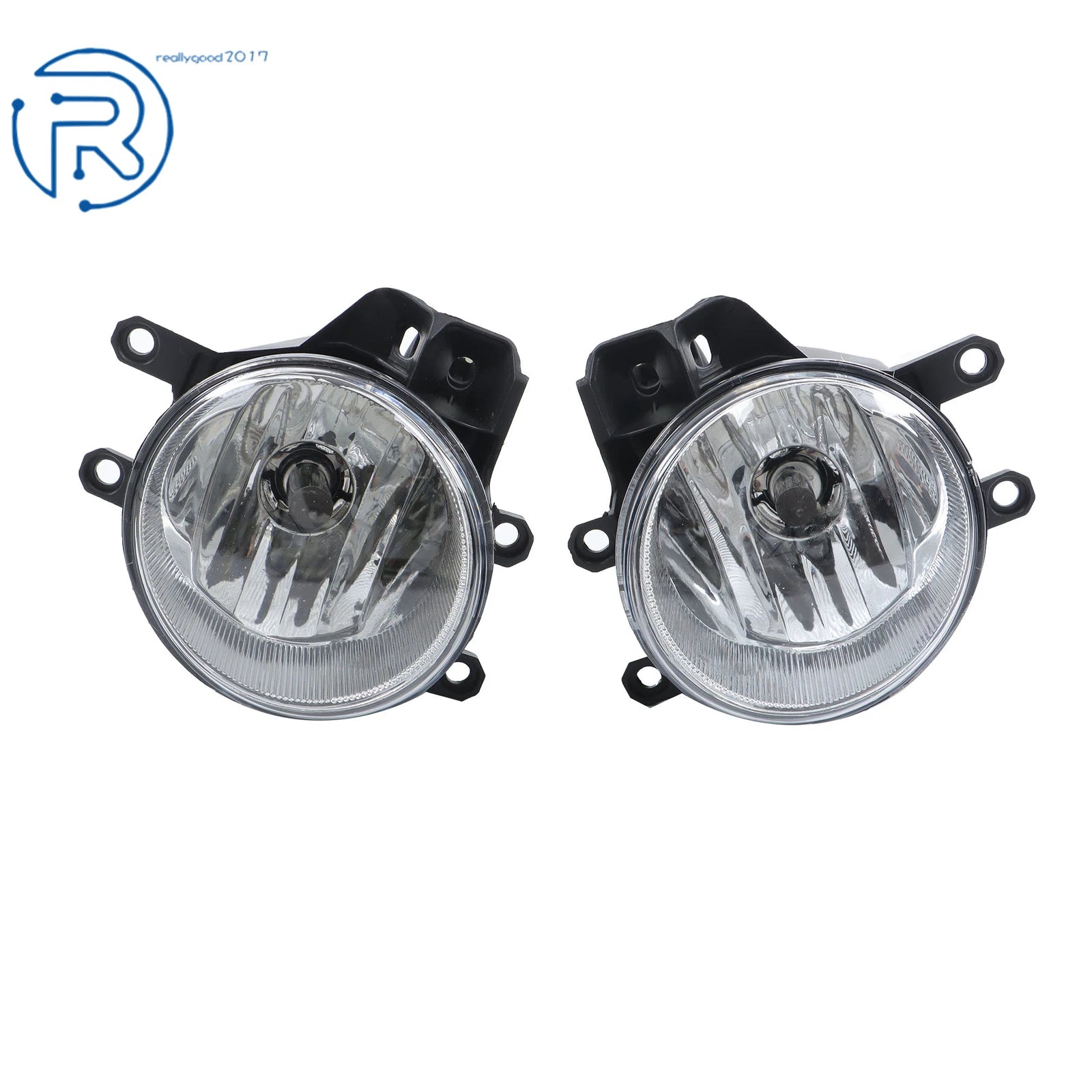 Front Grille Kit with Fog Lights for Toyota RAV4 (2016-2018) Black/Silver