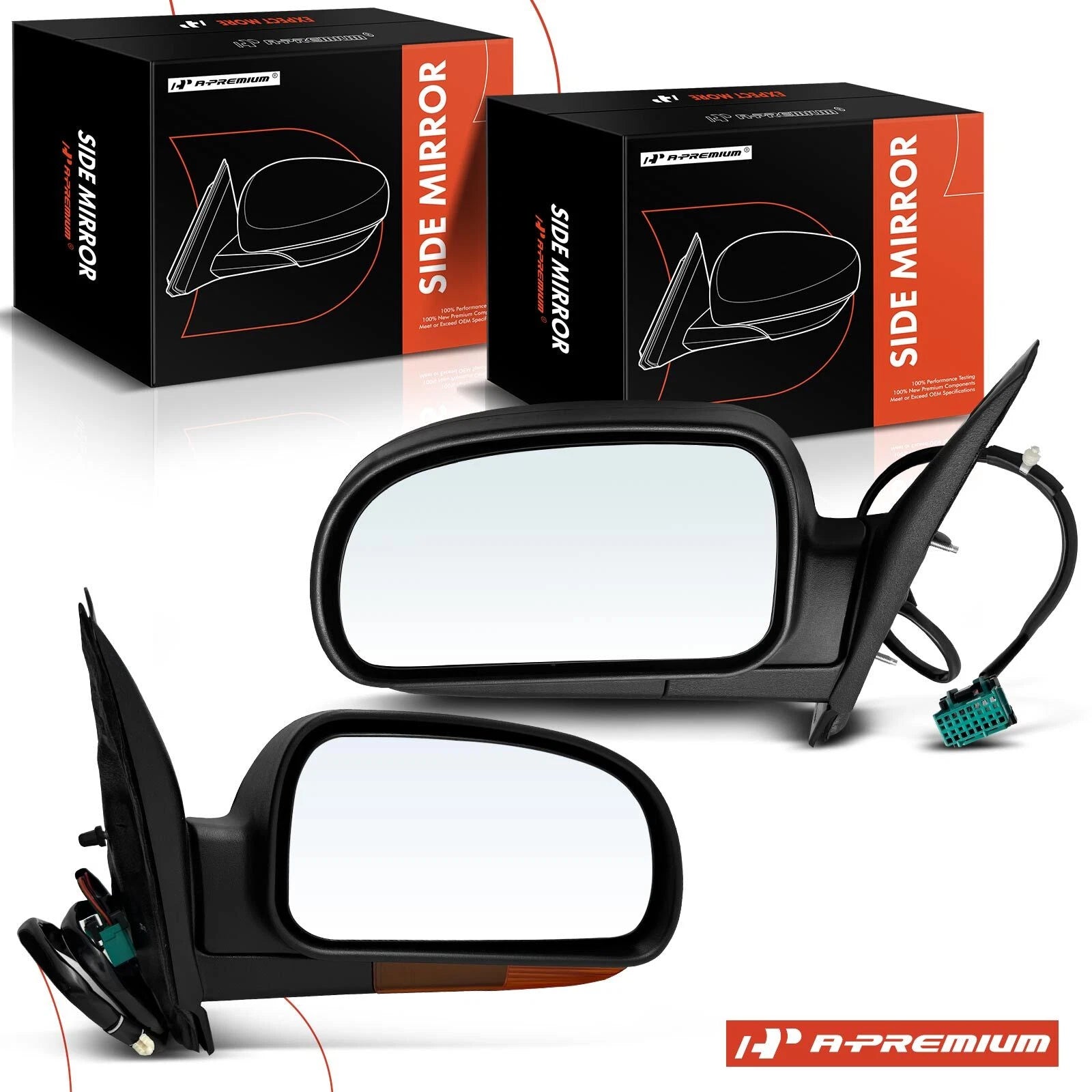 Power Mirror Pair with Manual Fold & Signal Light for Chevy Trailblazer (2002–2009)