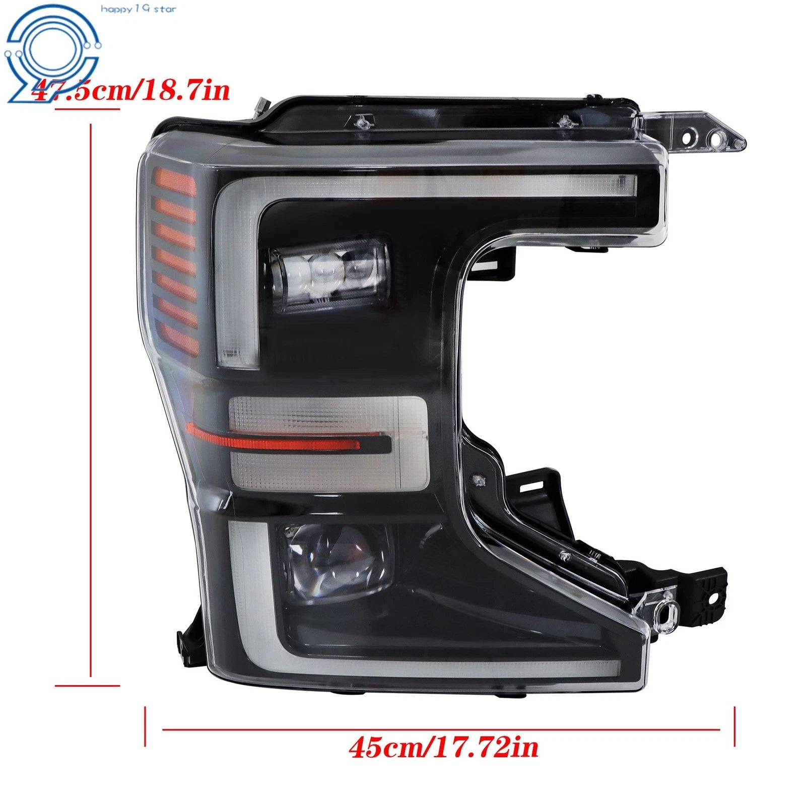 Full LED Headlight for Ford F250 F350 (2020–2022) Black Trim Right