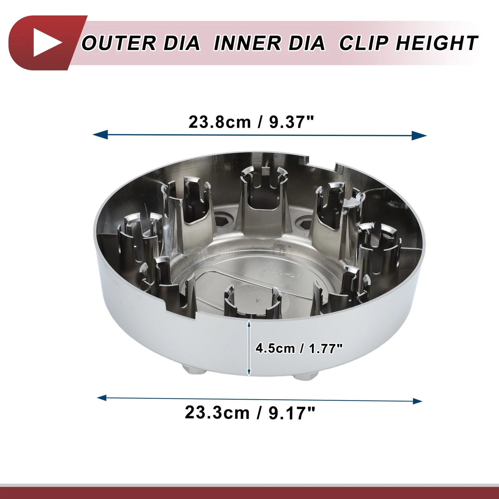Wheel Center Caps No. 68081010AA for Dodge (1 Pc, Chrome Silver Tone)