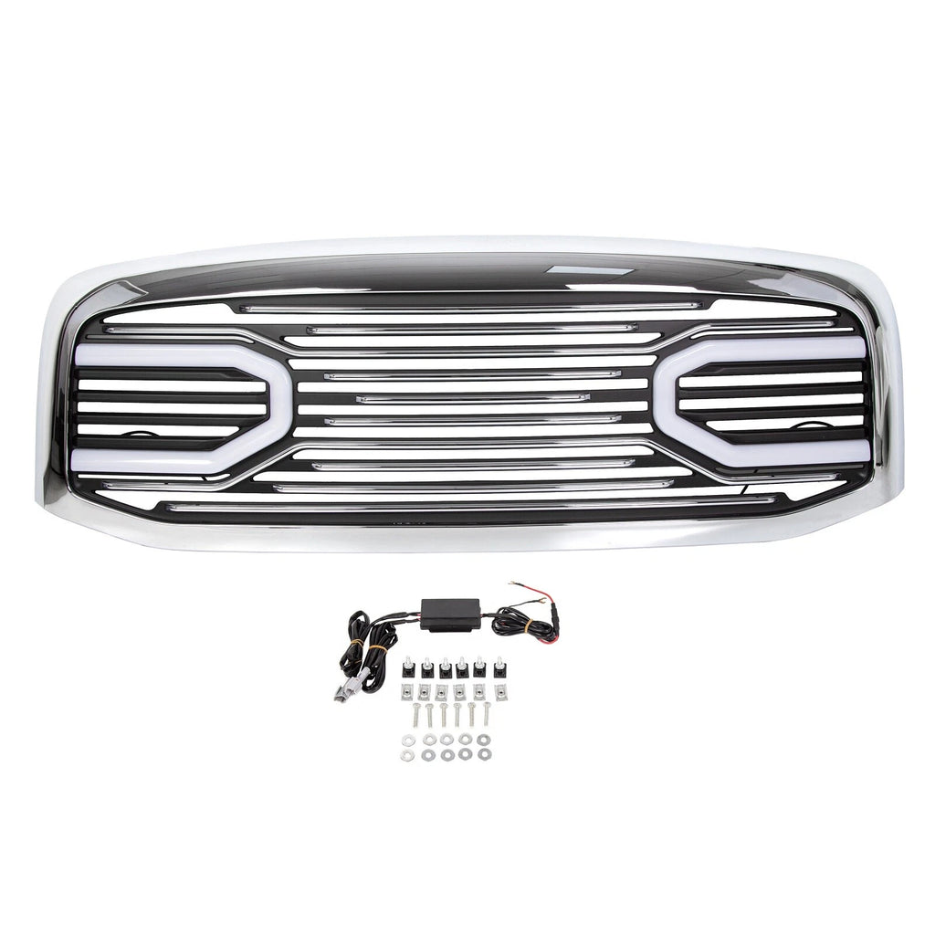 Chrome Grille Shell with Light for Dodge RAM 1500 2500 3500 (2006-2009)