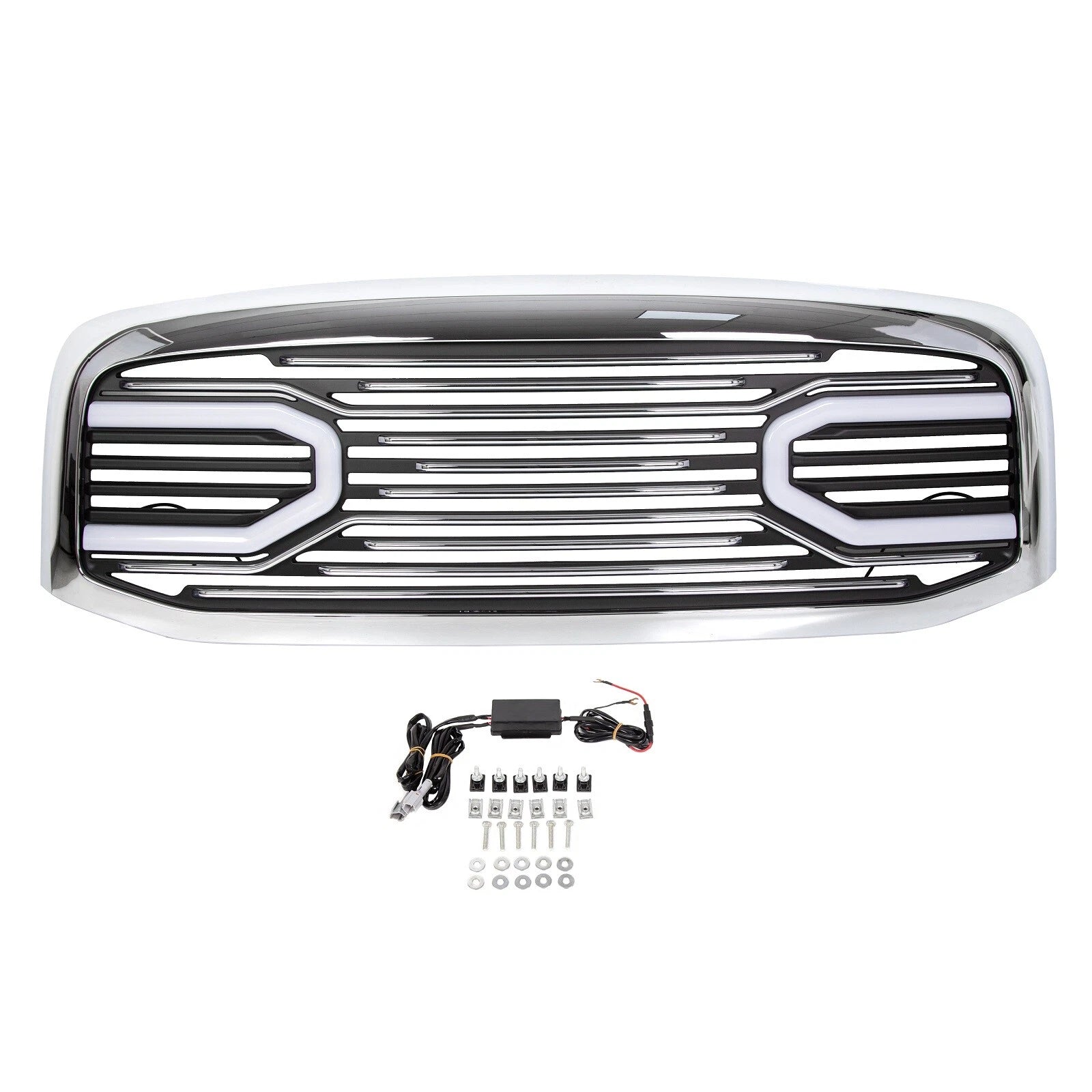 Chrome Grille Shell with Light for Dodge RAM 1500 2500 3500 (2006-2009)