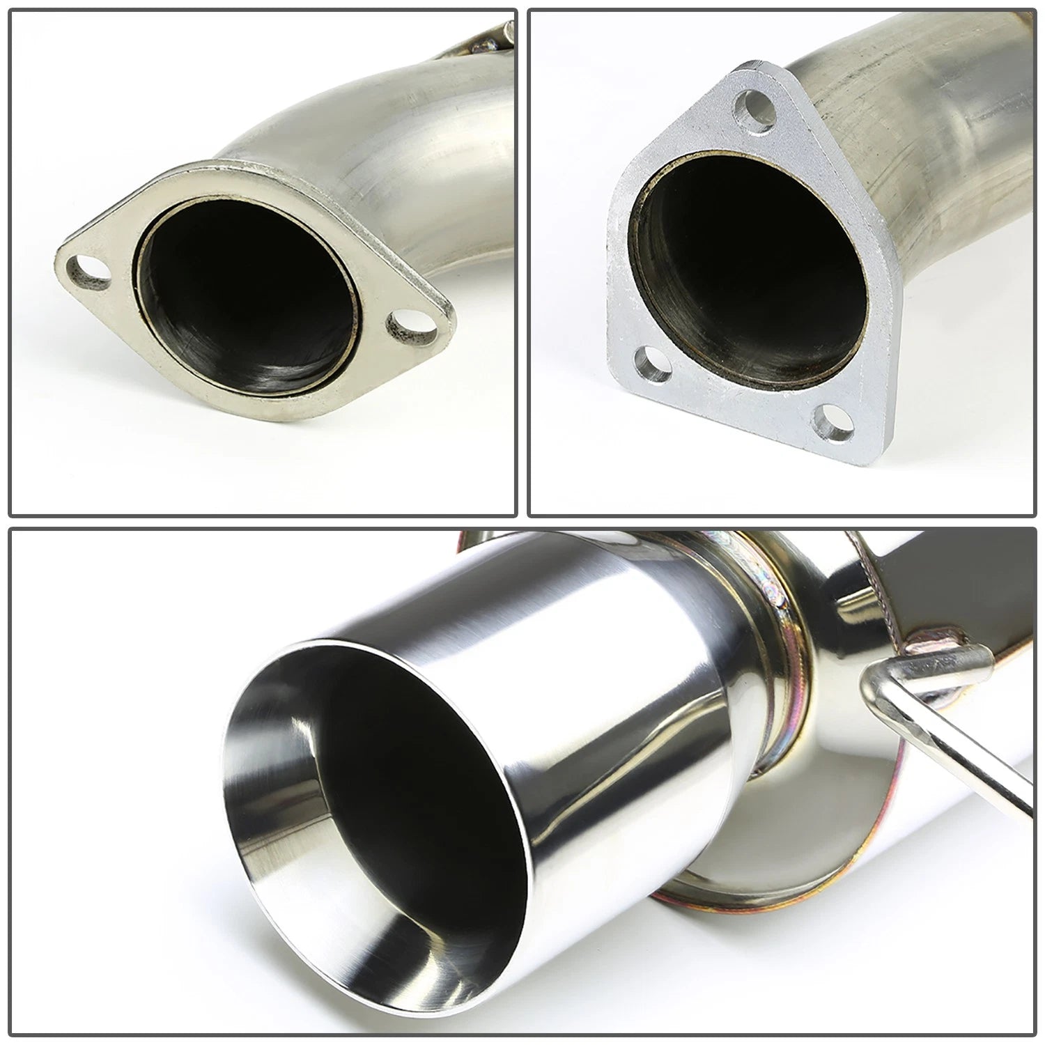 4" Rolled Tip Muffler for Mitsubishi Eclipse V6 (2000–2005) - Stainless Racing Catback