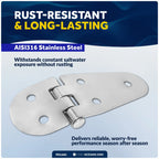 316 Stainless Steel Boat Hatch Hinges (4-1/16" x 1-1/2") - FO1401