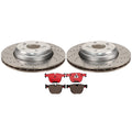 Rear Brake Kit with Drilled Rotors & Brembo Ceramic Pads for BMW E82 E90 E92 E93