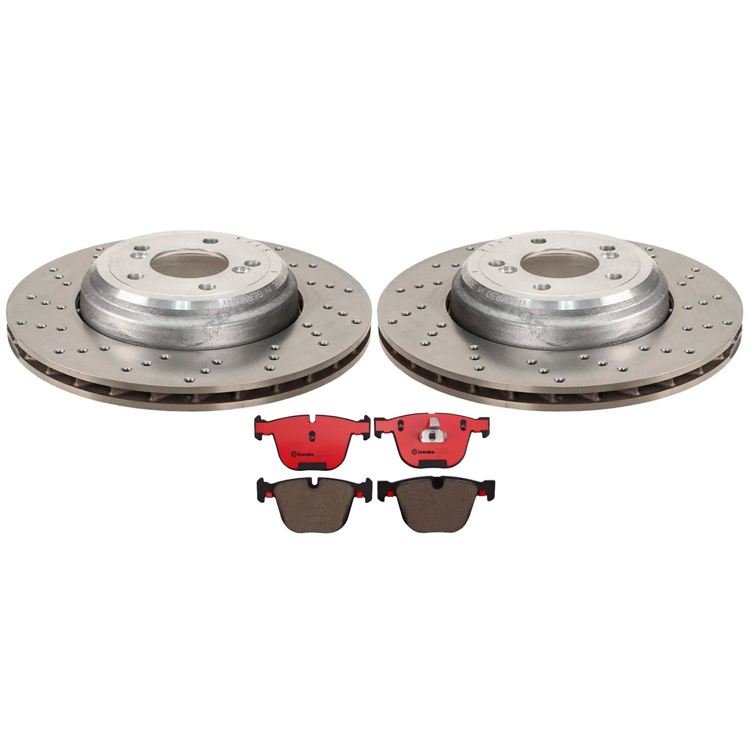 Rear Brake Kit with Drilled Rotors & Brembo Ceramic Pads for BMW E82 E90 E92 E93