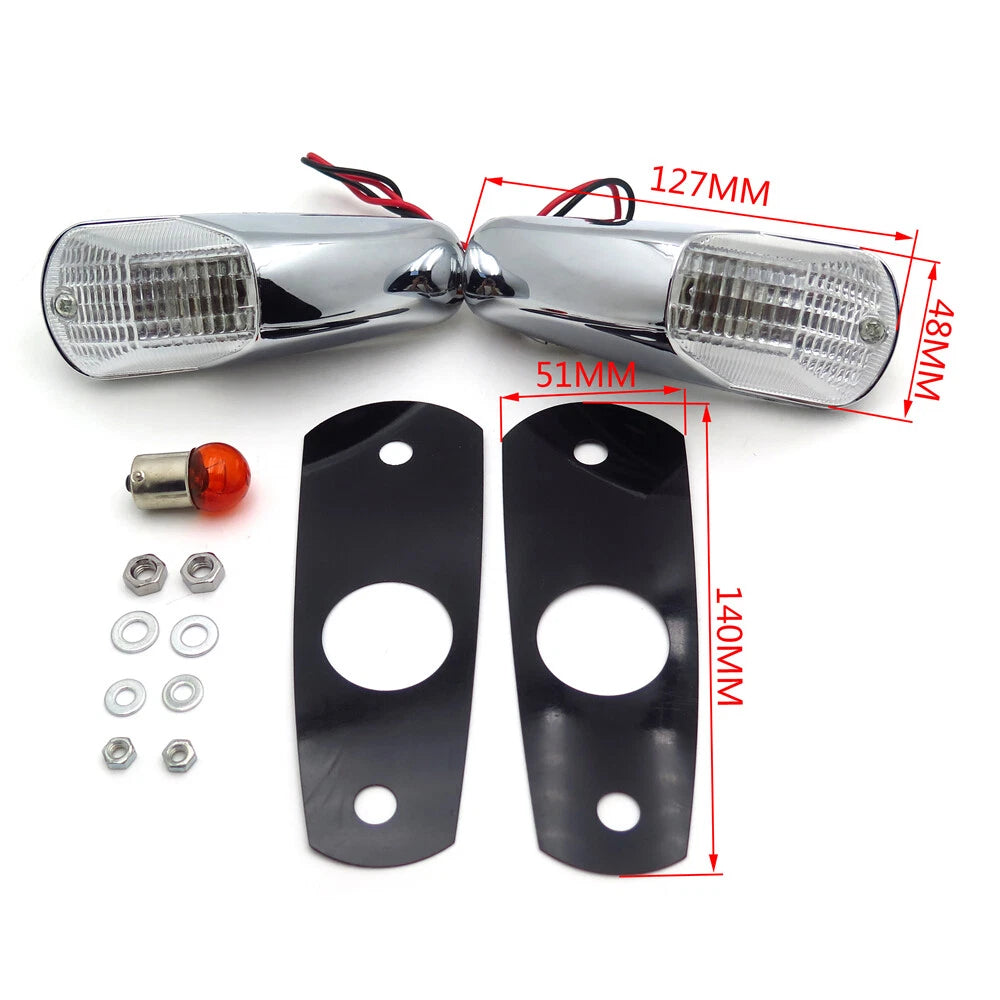 Flash Turn Signals for Kawasaki ZX-14, ZX-14R, ZZR1400 (2006–2009) Chrome/Clear