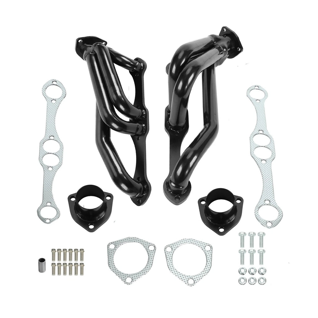 Black SS Engine Swap Headers for Small Block Chevy Blazer S10 S15 (283–350)