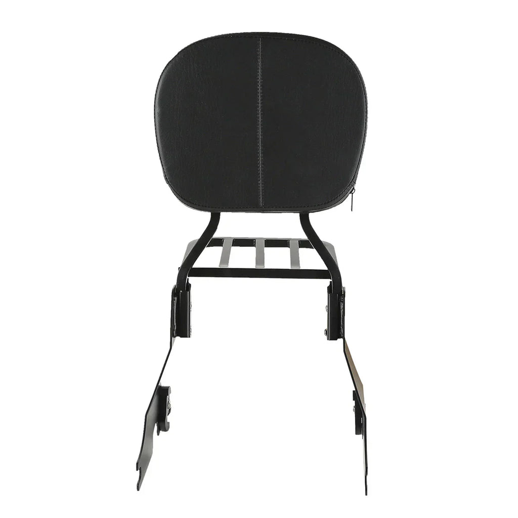 Chrome/Black Backrest Sissy Bar Luggage Rack for Harley Sportster (2004-2022)