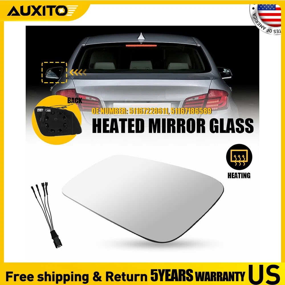Left Side Mirror Glass for BMW 528 535 640 650 740 750 (2010–2016) 4Pin 51167228611 H