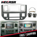 Double Din Dash Install Bezel Kit for Dodge Ram (2006–2009) Silver Slate Gray