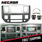 Double Din Dash Install Bezel Kit for Dodge Ram (2006–2009) Silver Slate Gray