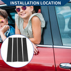 Set of 4 Car Pillar Window Trim for Chevrolet Silverado (2014–2018) Black Carbon Fiber