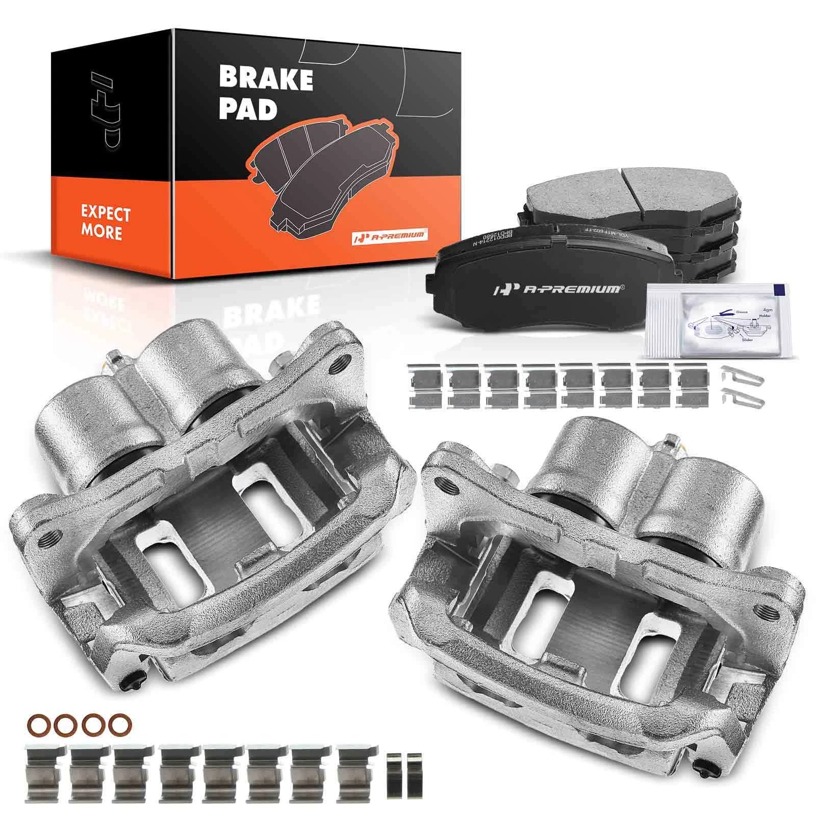 Pair Front Brake Calipers & Pads for Ford Edge Lincoln MKX (2007–2010)