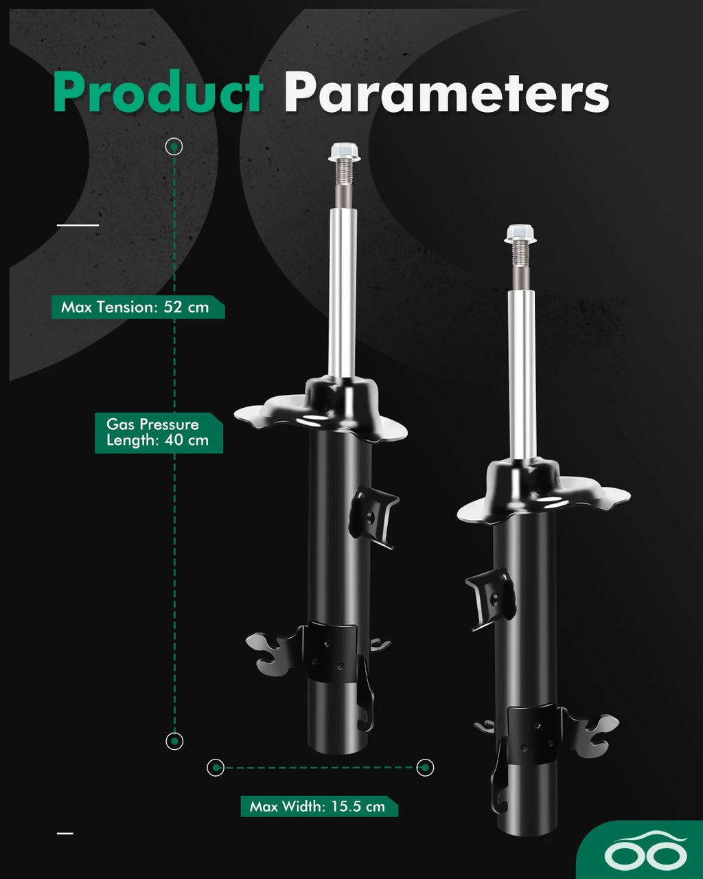 Front Pair Shocks Absorbers Struts for Mini Cooper (2002–2006)