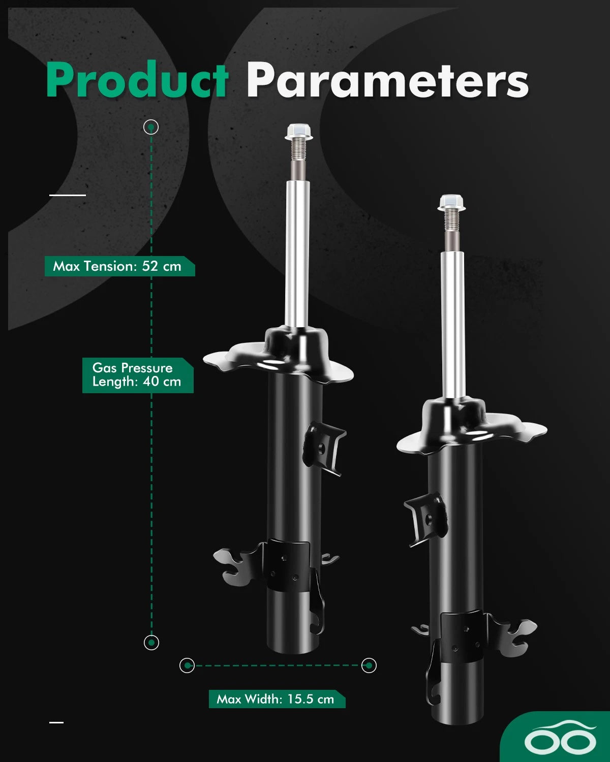 Front Pair Shocks Absorbers Struts for Mini Cooper (2002–2006)