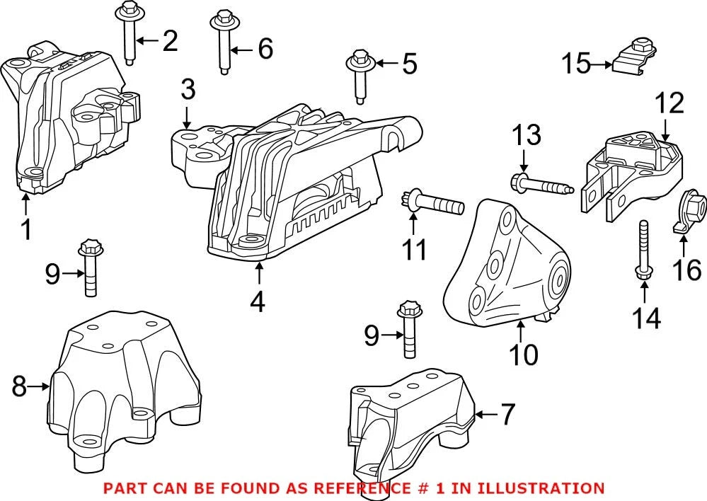 Genuine OEM Mopar Engine Mount Isolator for Dodge Dart (2015–2016)