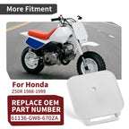 White Plastic Front Number Plate for Honda Z50R (1988–1999) #61136-GW8-670ZA