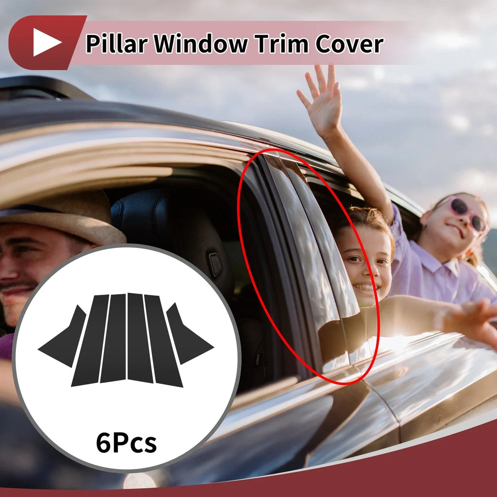 Door Pillar Window Trim for Honda Civic Sedan 2016-2021 Black (2 x Left & Right)