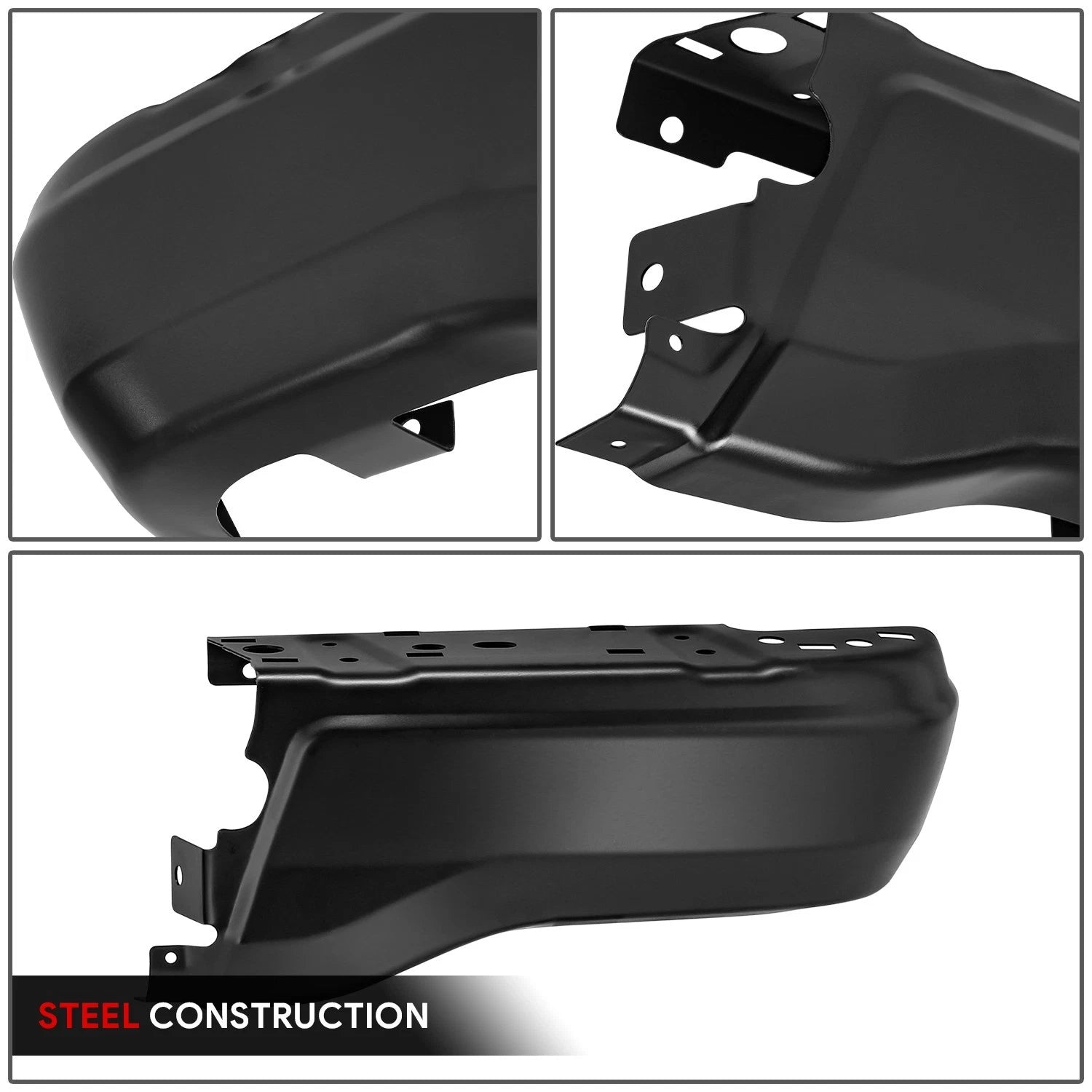 Right Rear Bumper End Caps for Ford Ranger (2019–2023) - Black, No Sensor Holes