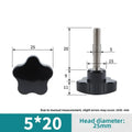 Thumb Screw for Five Star M5 Clamping Knob (25x5x10mm) Silver Black