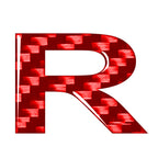 Carbon Red Letter Decals Stickers for Car Badge Emblem - Window Door Wall