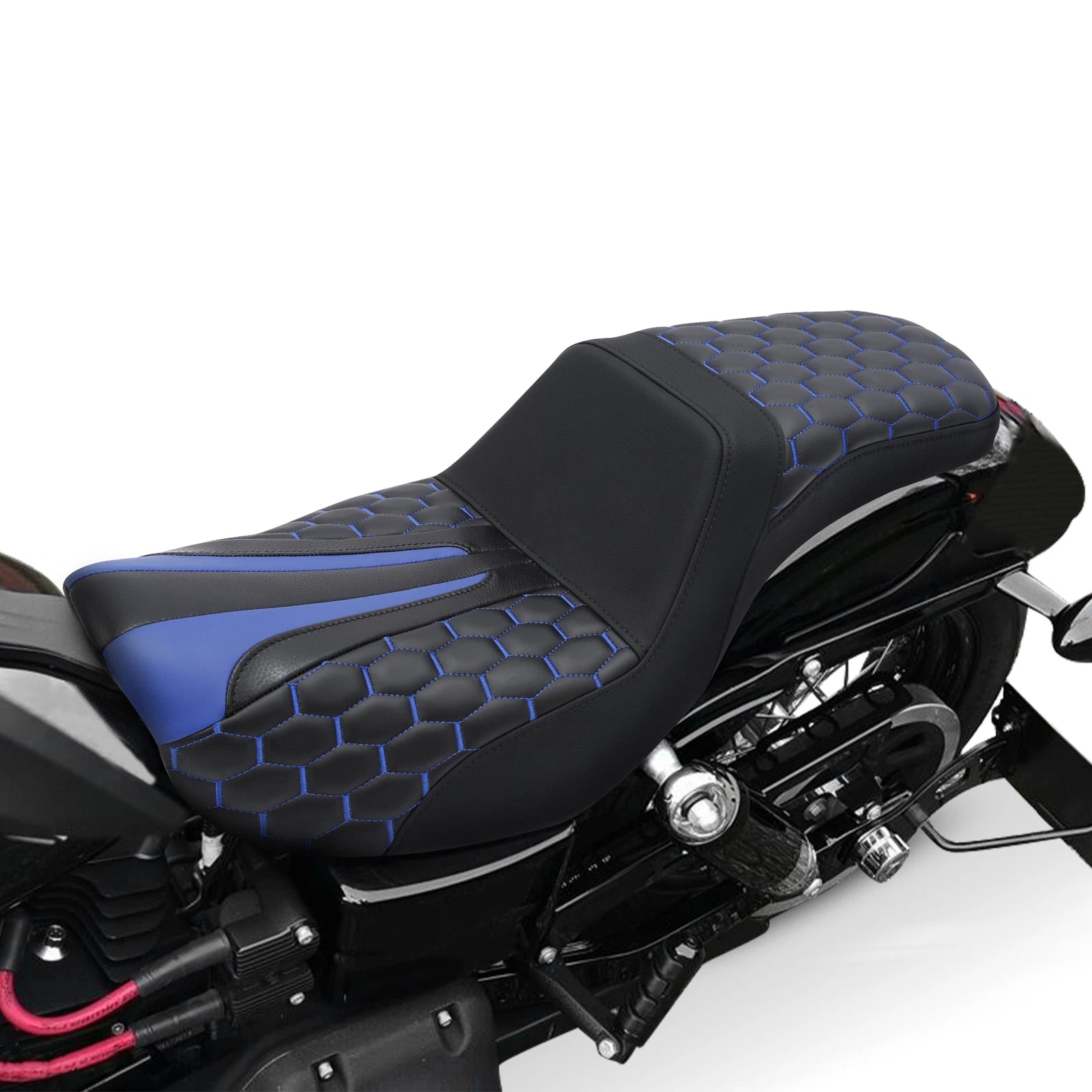 Black Driver Passenger Seat for Harley Dyna Super Glide Wide Glide (2006–2017)