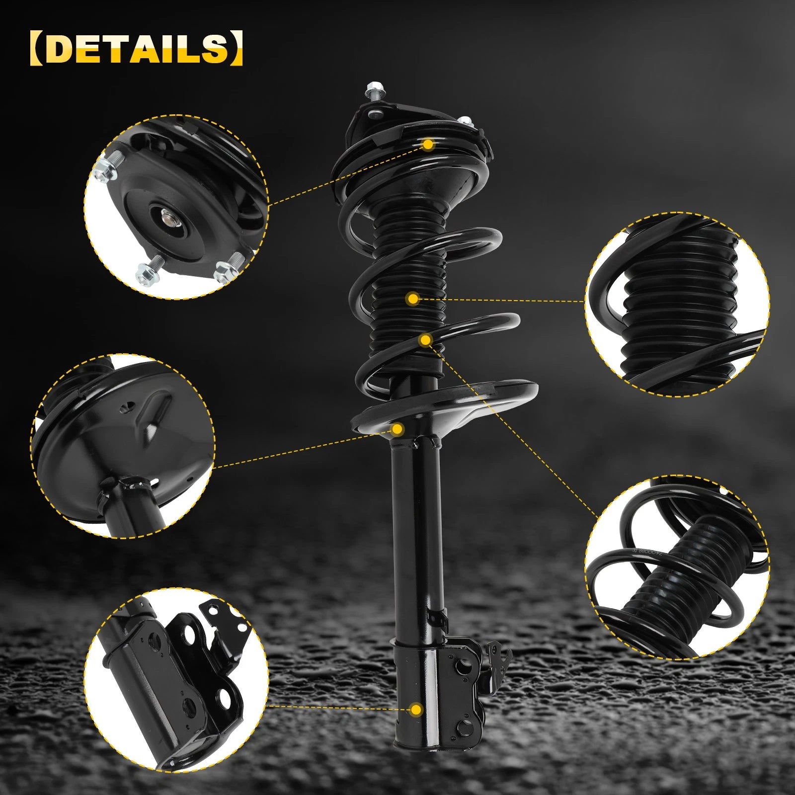 Set of 2 Front Complete Struts with Coil Springs for RAV4 (1996–2000)