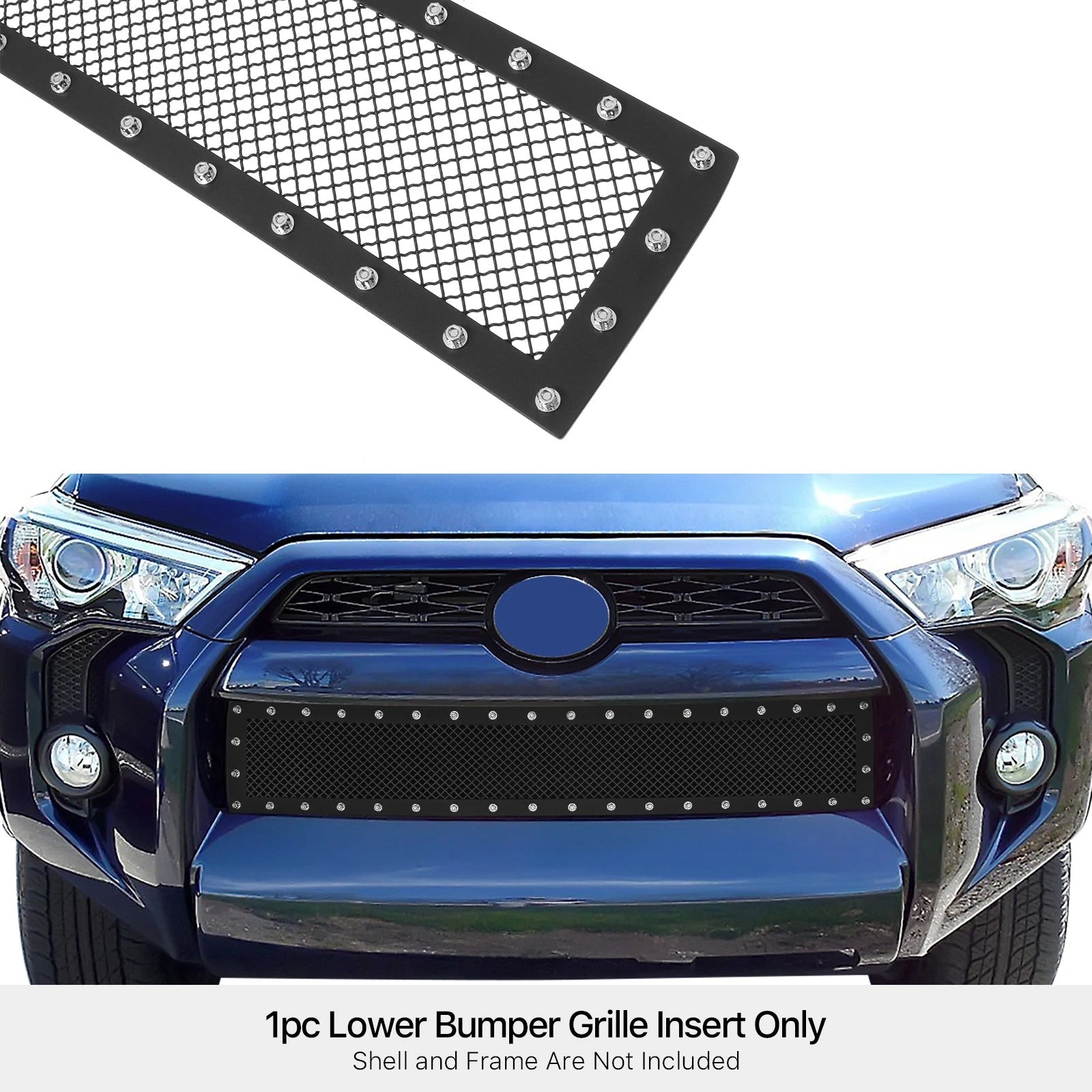 Stainless Black Mesh Rivet Grille Insert for Toyota 4Runner (2014-2024)