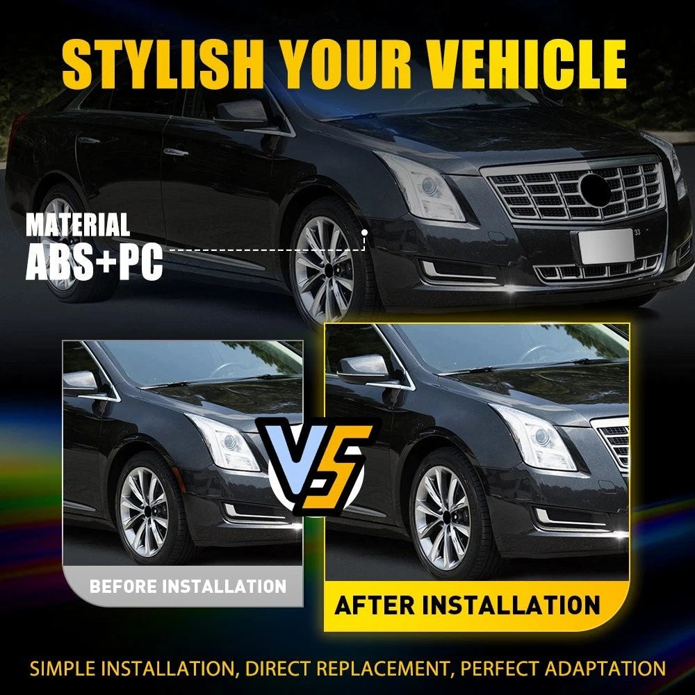 2X Smoke Lens Front Bumper Side Marker Lights for Cadillac XTS (2013–2017)