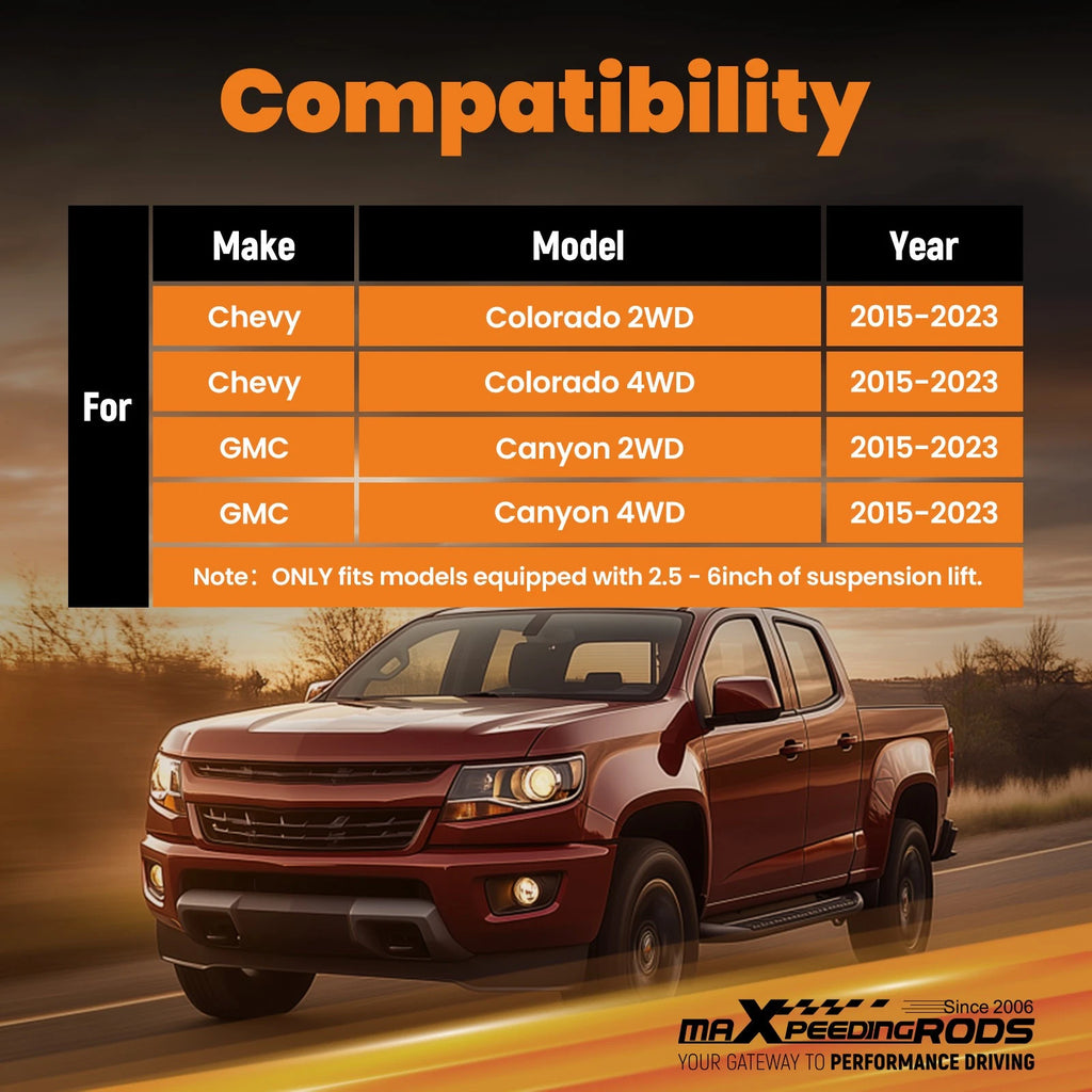Nitrogen Charged Rear Shock for GMC Canyon (2015–2023) 2.5-6 Inch Lift Kit