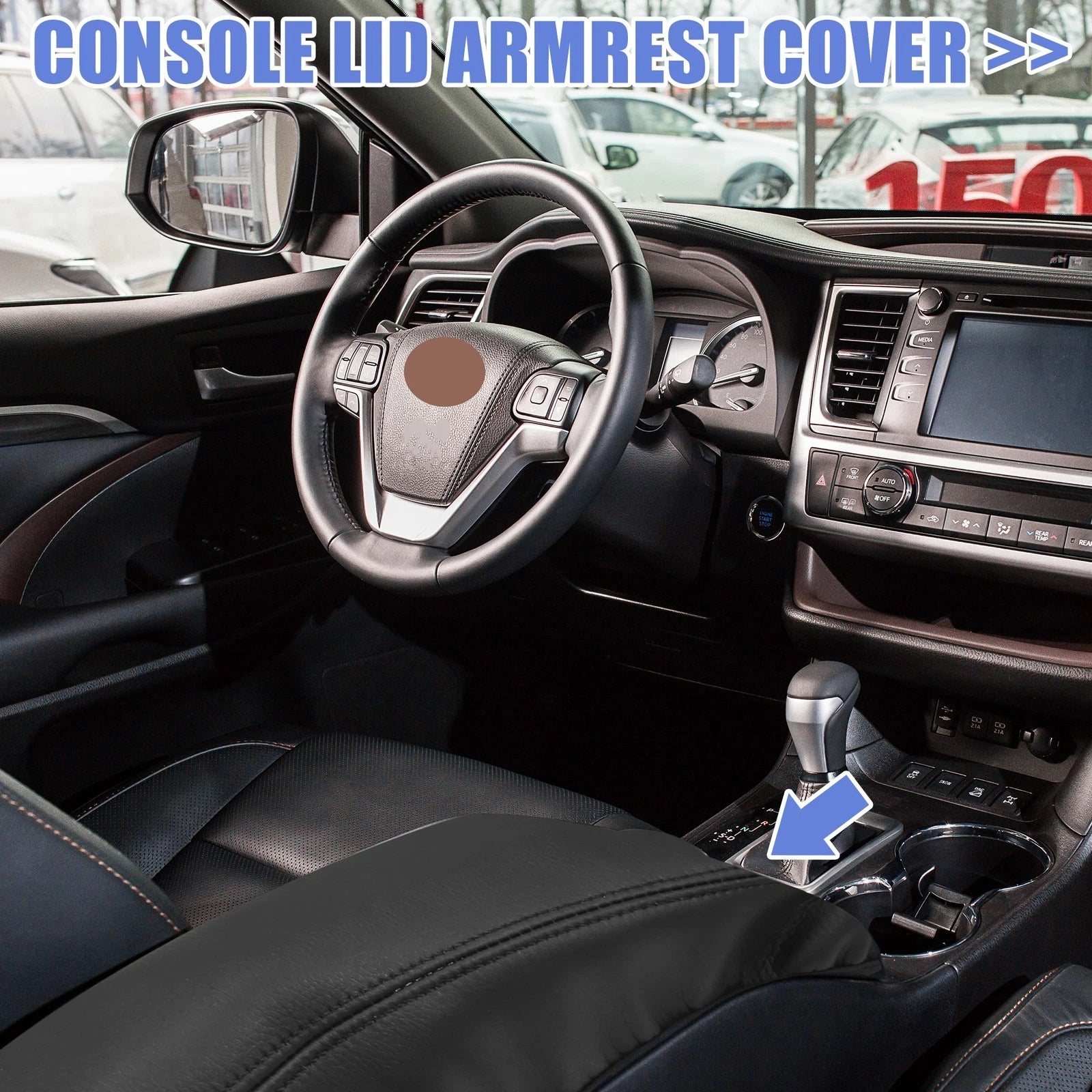 2 Pcs Armrest Lid Covers for Toyota Sienna (2021–2022) Black