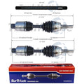 Set of 2 Front CV Axle & Intermediate Shafts for Dakota Raider (1987–1996)