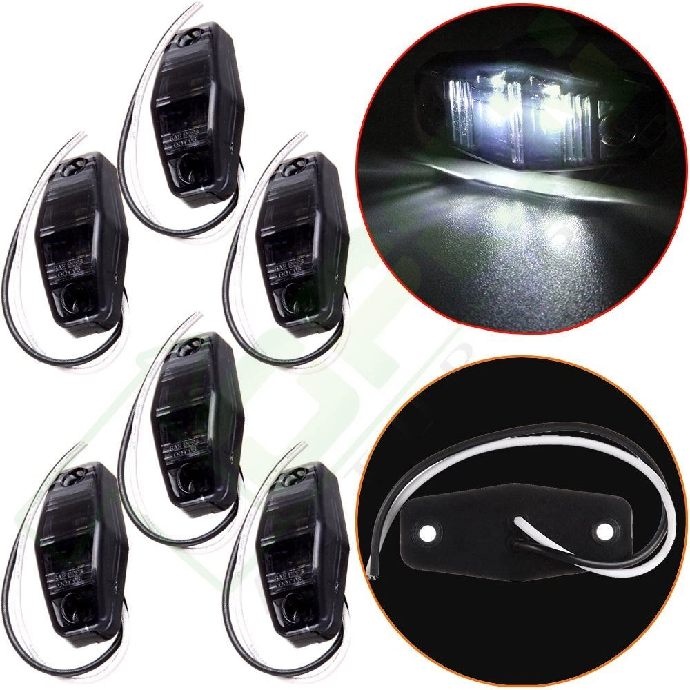 6X Sealed Side Fender Marker 2 Diode White Clearance Light for Mack B20 (N/A)