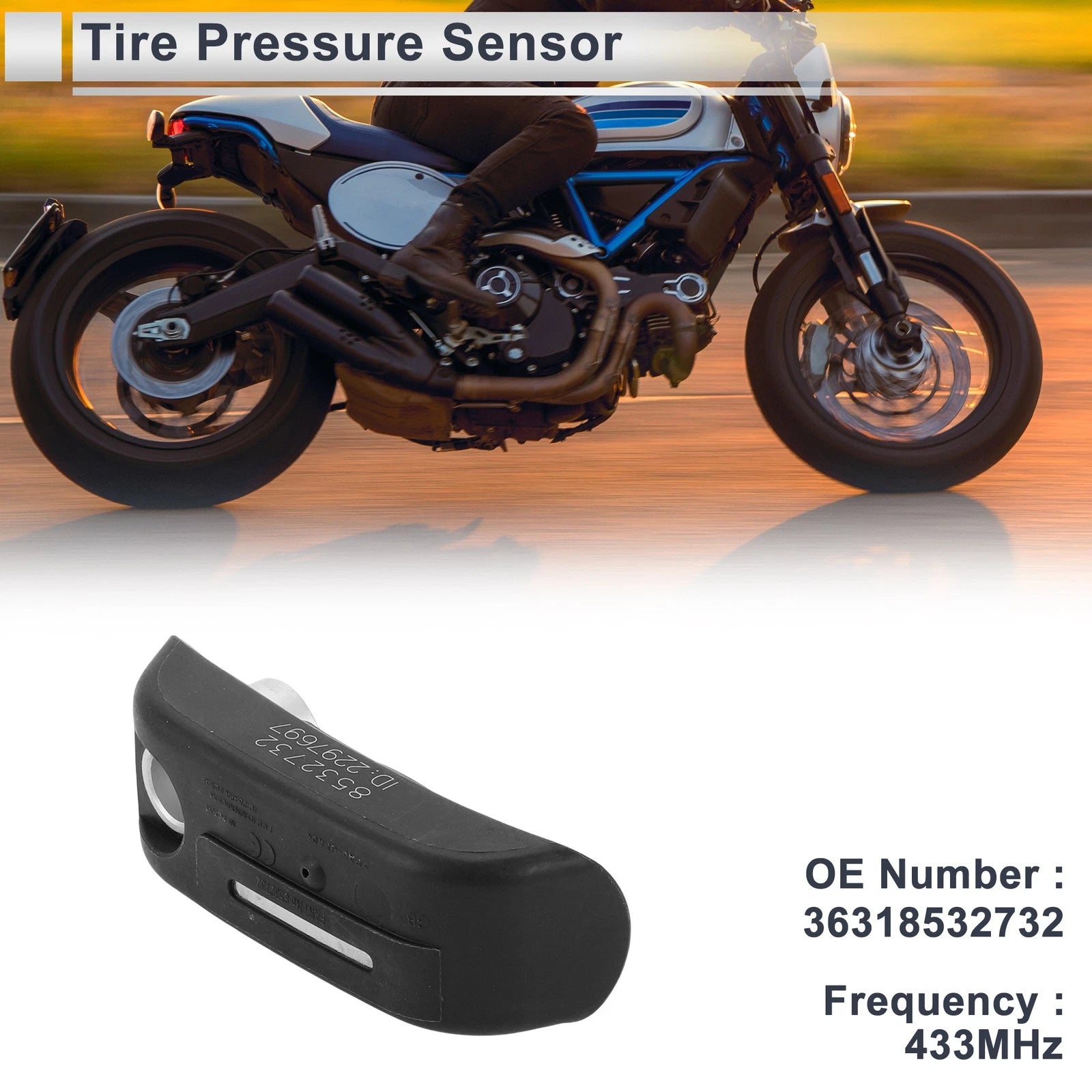 Tire Pressure Sensor for BMW K1200 K1300 K1600 (2000–2017) 433MHz