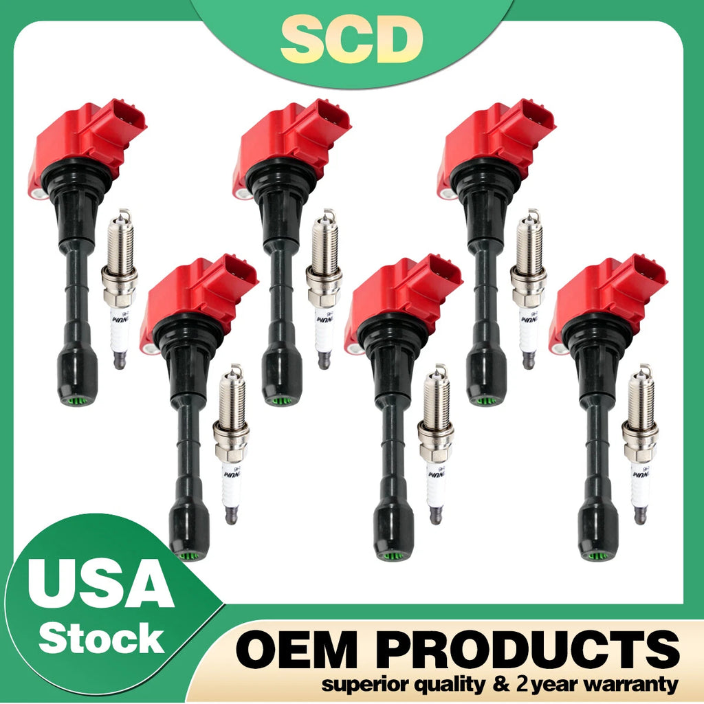 6Pcs Ignition Coil & 6 Spark Plug UF550 for Infiniti EX35 FX35 Altima Maxima (2007–2015)