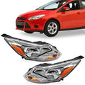 Set of 2 Chrome Headlights for Ford Focus Sedan Hatchback (2012–2014)