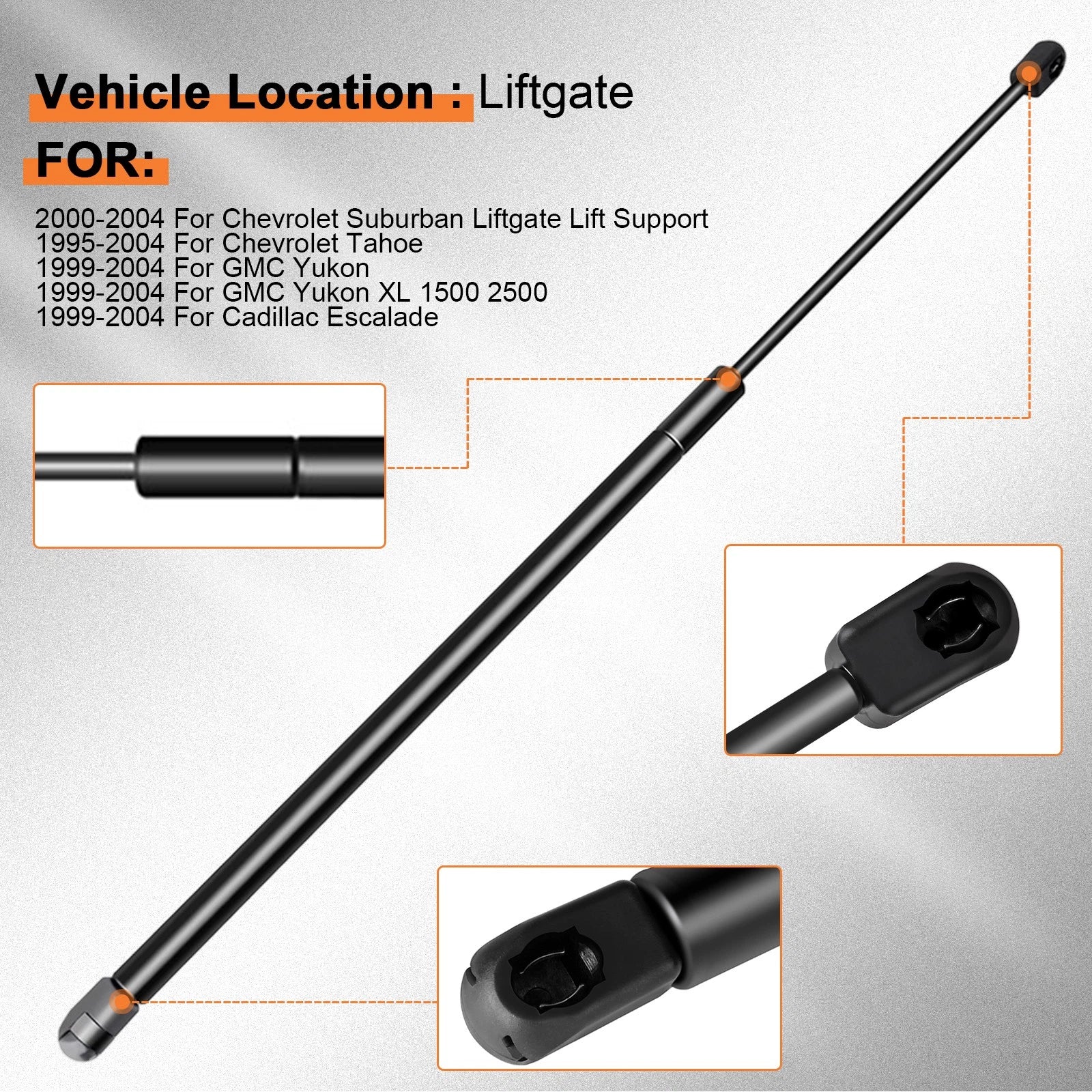 Set of 2 Tailgate & Rear Window Lift Supports for Chevrolet Suburban GMC Yukon