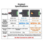 DC Speed Controller LED Dimmer for High-Speed Fans (ABS Material)