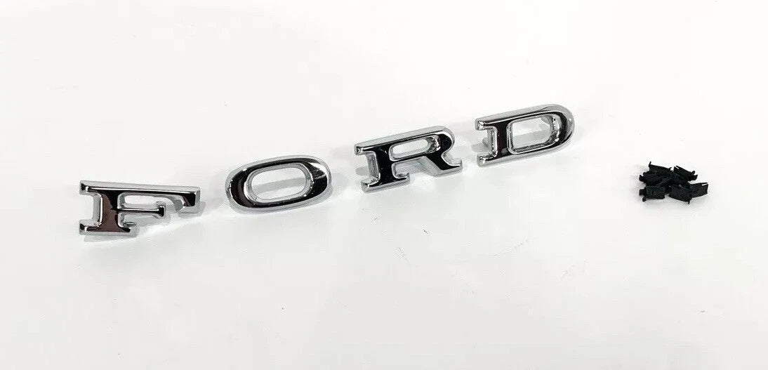 Chrome Hood Emblem Letter Set with Clips for 1967 Ford Mustang (1967)