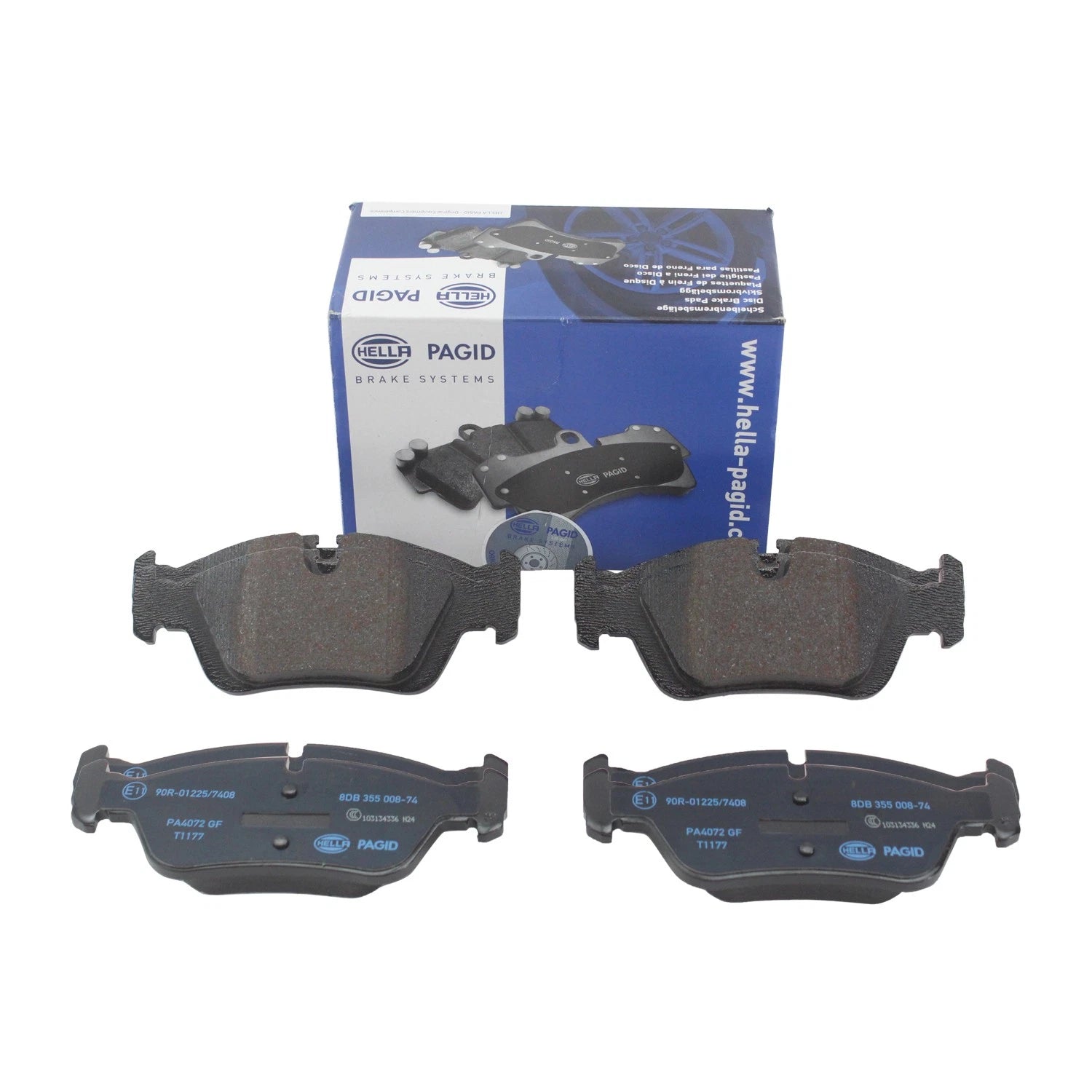Set of 4 Hella Low-Metallic Front Brake Pads for BMW 318i 318is 318ti 323is 325is (1992–1999)