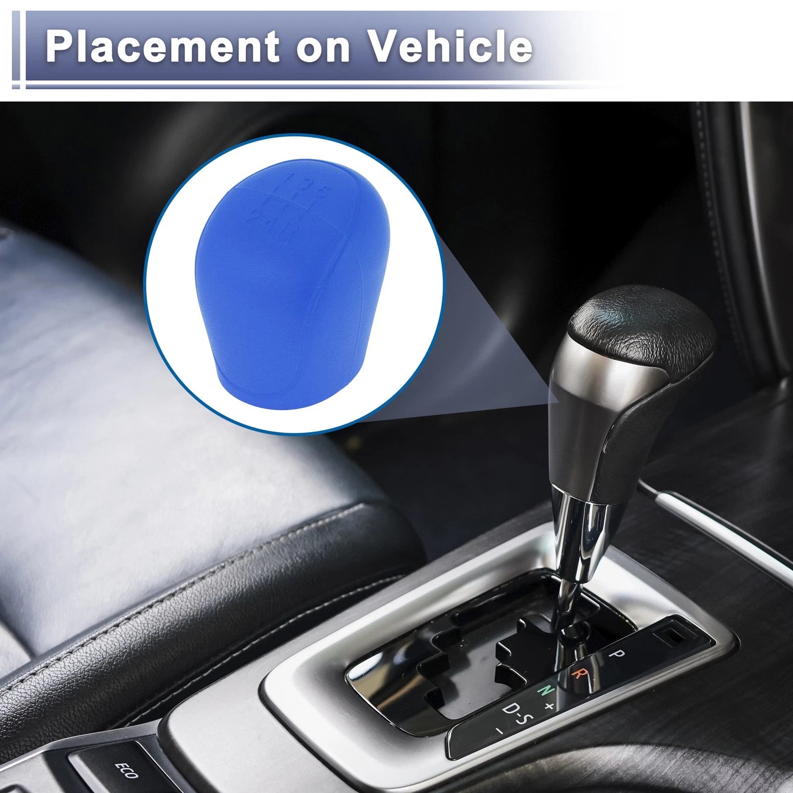 1 Pc Gear Shift Knob Cover for Ford C-Max (2007–2021) Blue Silicone