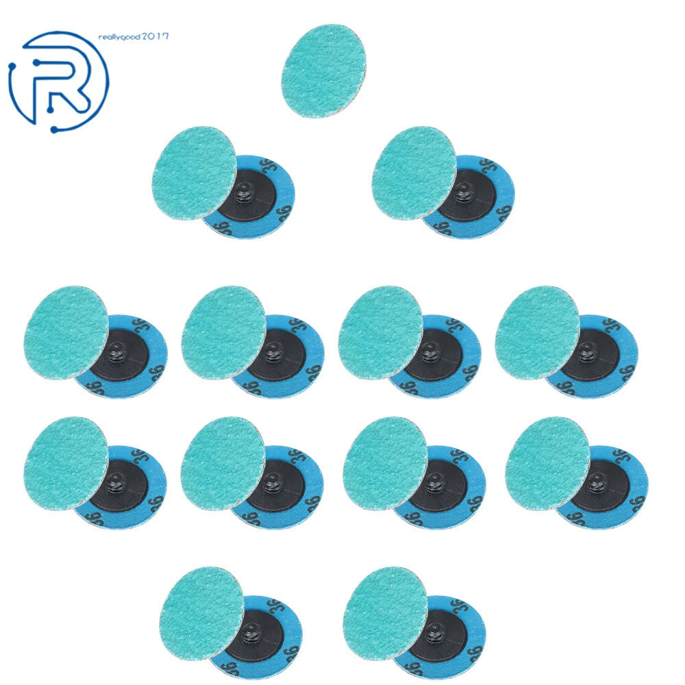 25 Pack 2 Inch 36 Grit Zirconia Quick Change Sanding Discs