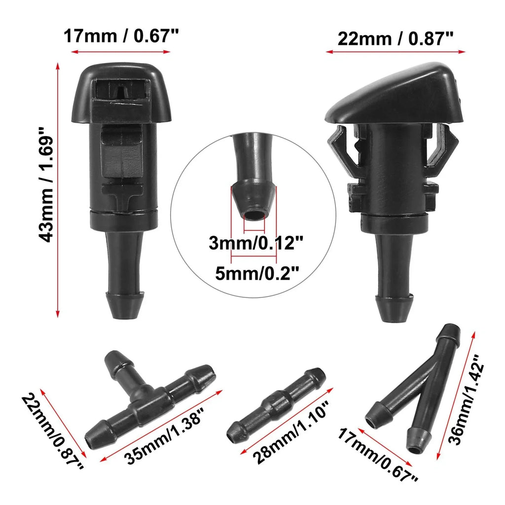 4 x Front Windshield Washer Nozzles for Dodge Avenger (2008-2014)