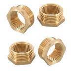 Set of 4 Brass Pipe Reducer Fittings 1 to 3/4 Inch