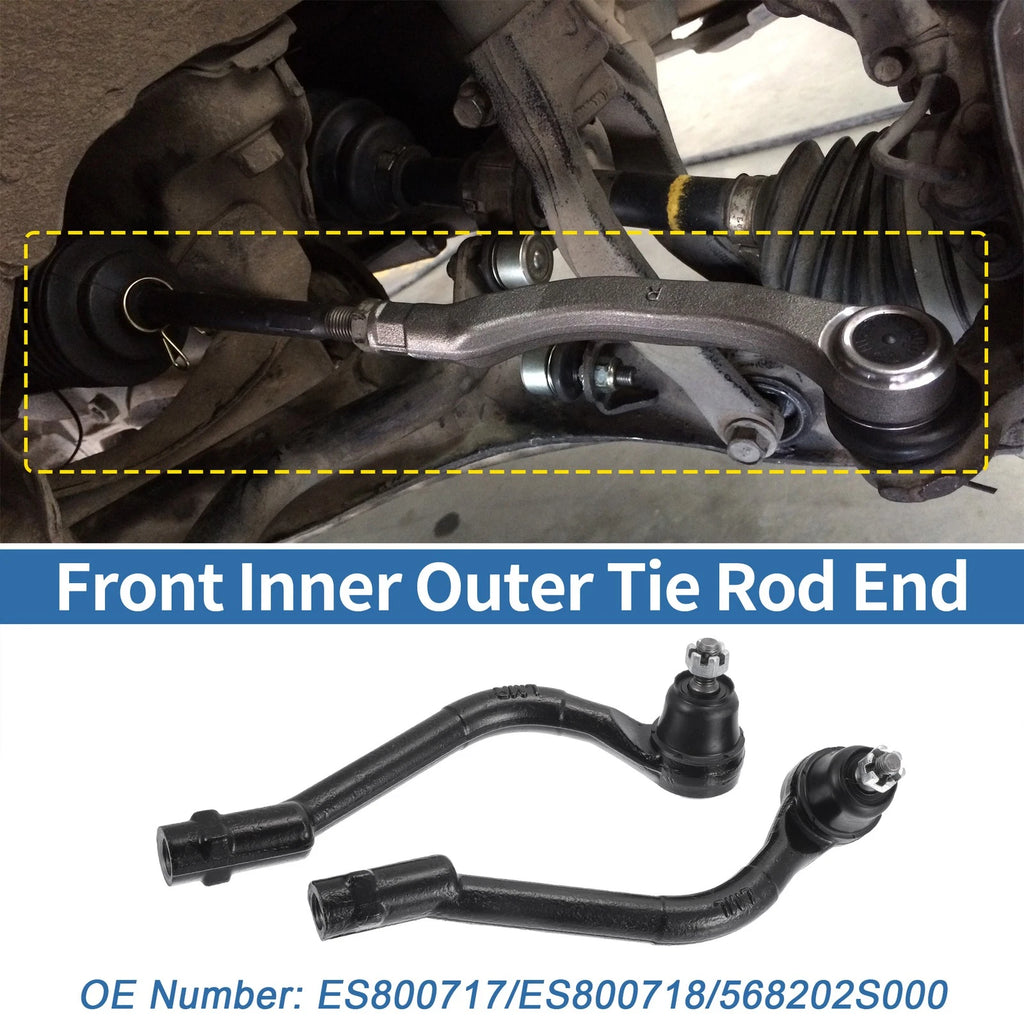 2X Front Outer Tie Rod End Links for Kia Sportage Optima (No. ES800717/ES800718)